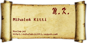 Mihalek Kitti névjegykártya